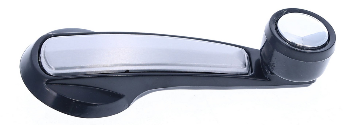 Window Crank Handle RH = LH (2pcs) Plastic Black Knob + Black Handle (Plastic) + Alu. Cover for 1978-1980 Chevrolet Blazer