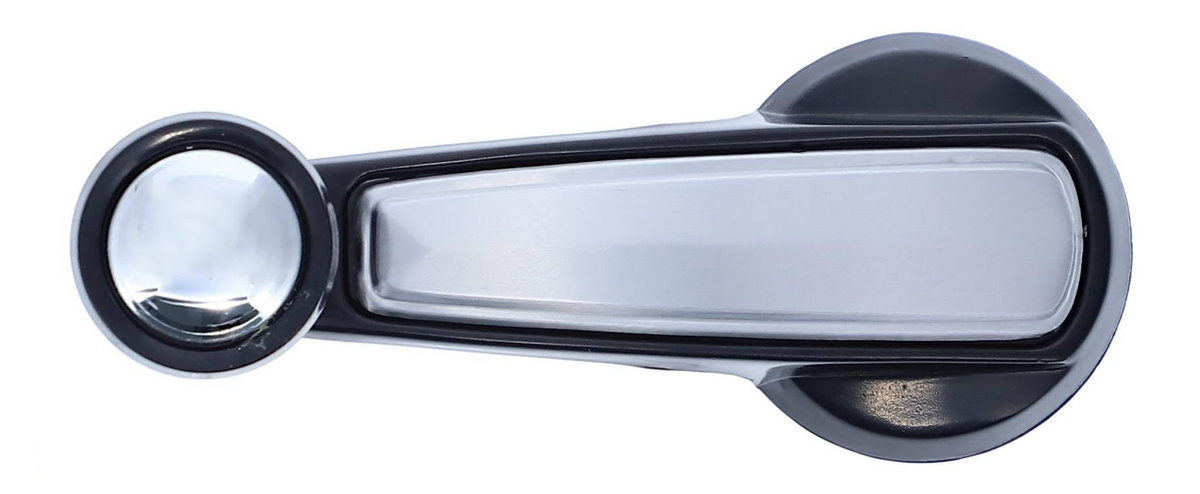 Window Crank Handle RH = LH (2pcs) Plastic Black Knob + Black Handle (Plastic) + Alu. Cover for 1978-1980 Chevrolet Blazer