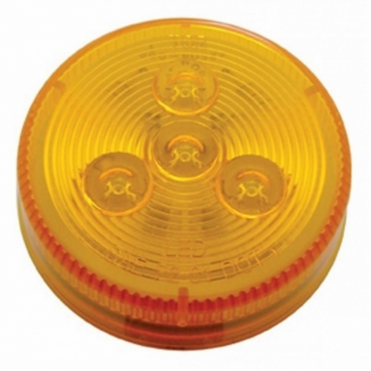 4 LED 2.5" Round Low Profile Light (Clearance/Marker) - Amber LED/Amber Lens