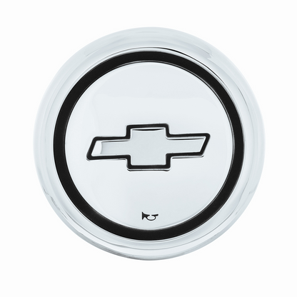 Chrome Horn Button Cap With Bow Tie Logo For 1967-72 Chevy Truck
