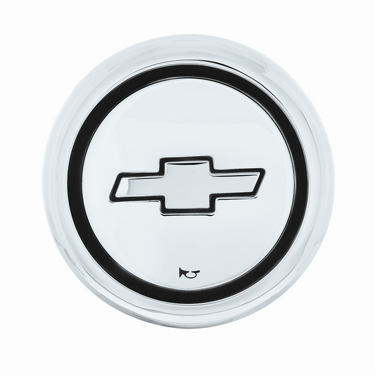 Chrome Horn Button Cap With Bow Tie Logo For 1967-72 Chevy Truck