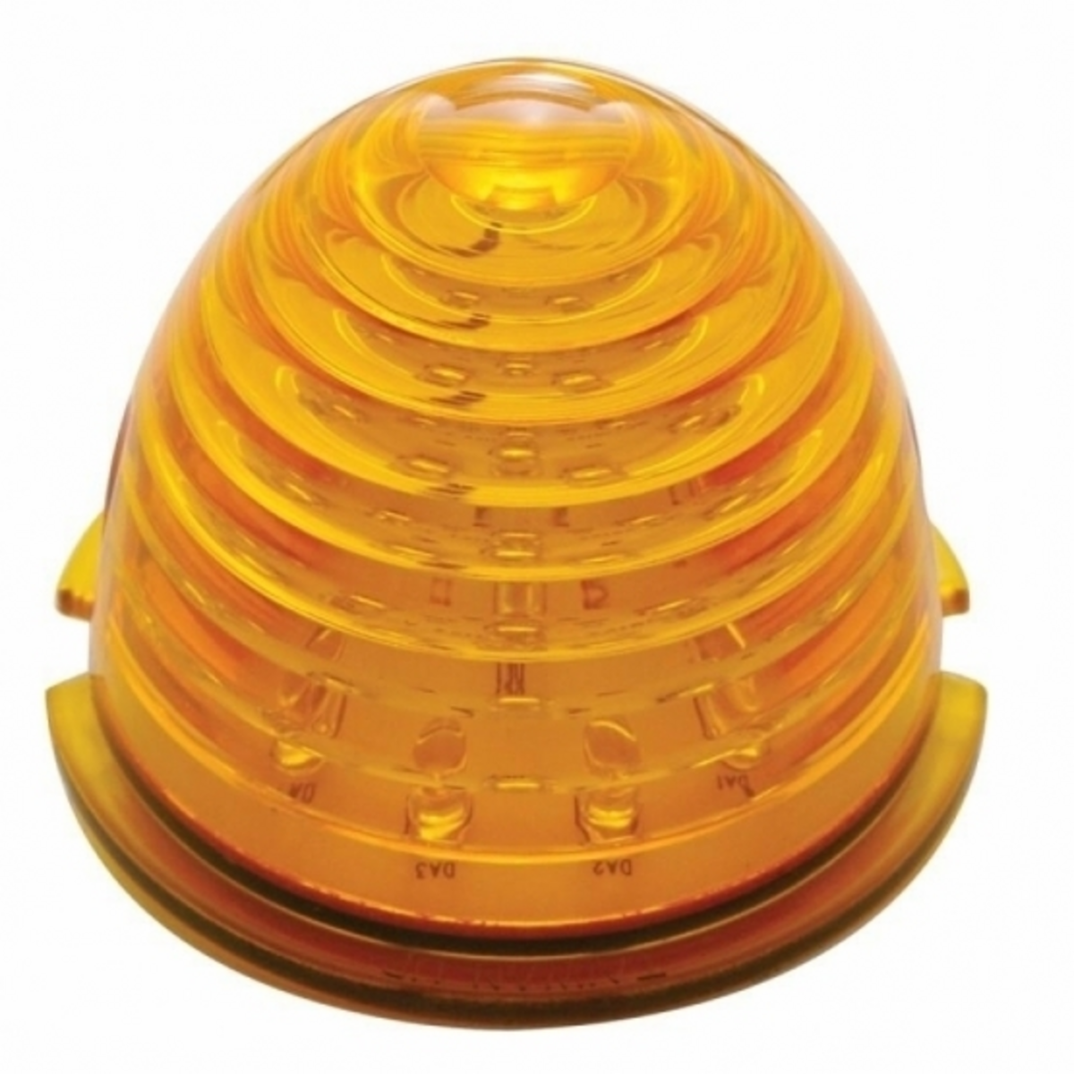 SS Front Air Cleaner Bracket W/8X 17 LED Beehive Lights & SS Bezels For Peterbilt -Amber LED & Lens (Pair)