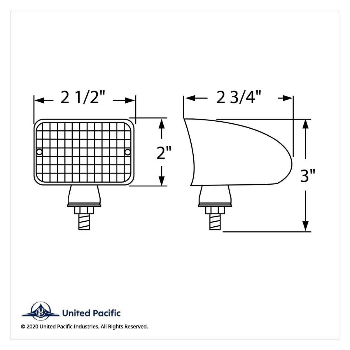 Large Rectangular Rod Light - Red