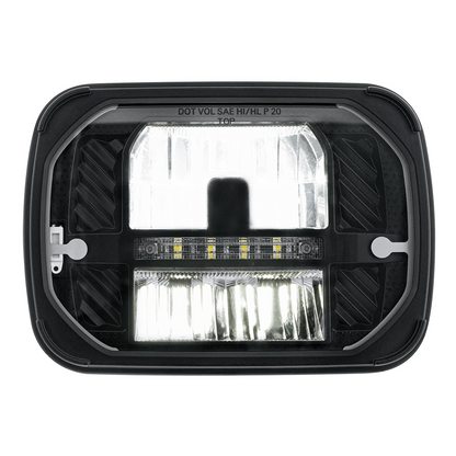 ULTRALIT - Heated 5" X 7" LED Headlight With White Position Light