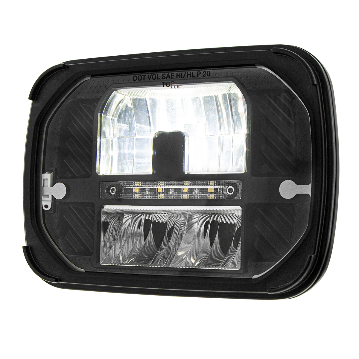 ULTRALIT - Heated 5" X 7" LED Headlight With White Position Light