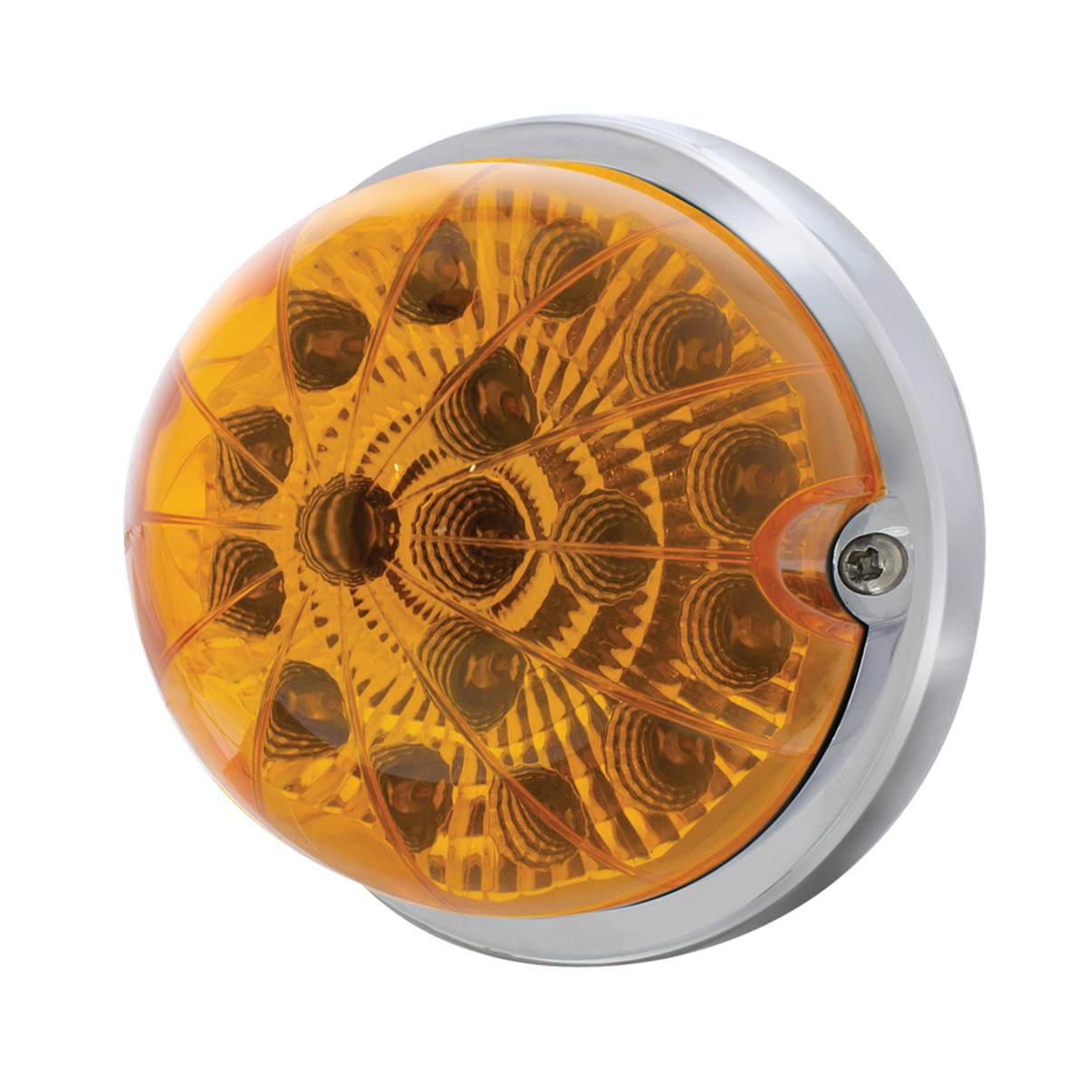 17 LED Dual Function Watermelon Clear Reflector Flush Mount Kit With Low Profile Bezel -Amber LED & Lens