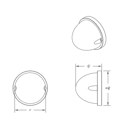 17 LED Dual Function Watermelon Clear Reflector Flush Mount Kit With Low Profile Bezel -Amber LED & Lens