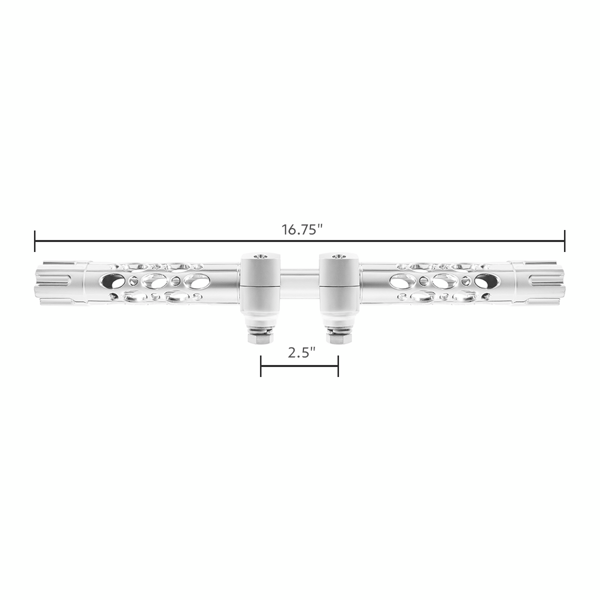Austin Gun Cylinder Hood Ornament With LED-Chrome/Purple LED