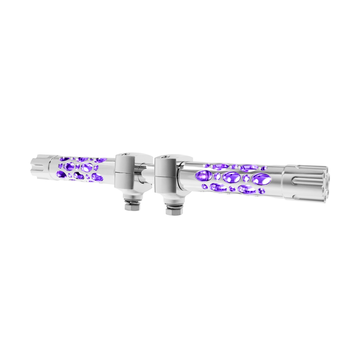 Austin Gun Cylinder Hood Ornament With LED-Chrome/Purple LED