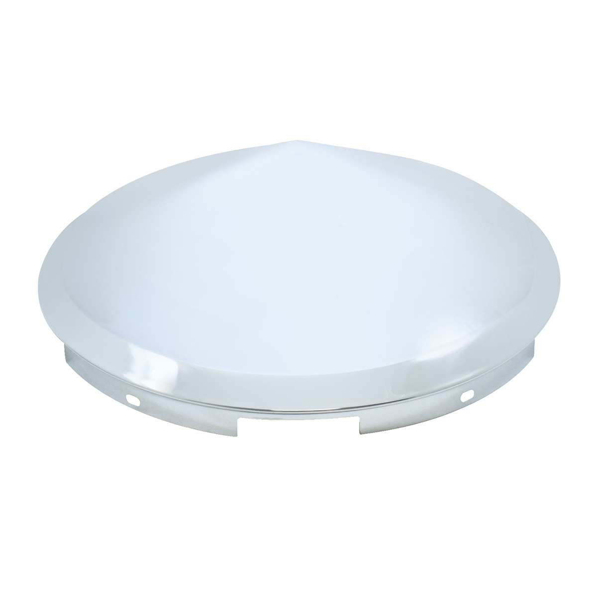 5 Even Notched Chrome Pointed Front Hubcap - 7/16" Lip