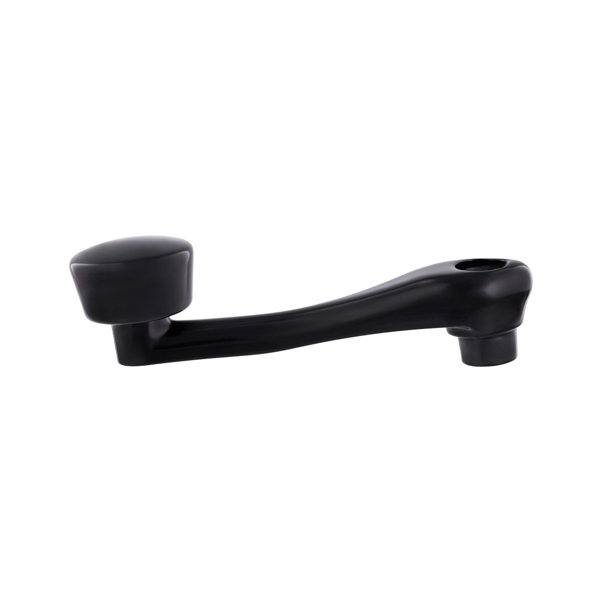 Black Die-Cast Window Crank With 16-Spline 7/16” OD Adapter - Plain