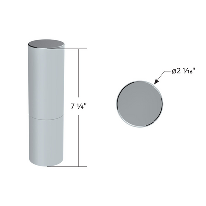 33mm X 7-1/4" Chrome Plastic Tall Cylinder Nut Cover - Thread-On (10 Pcs)