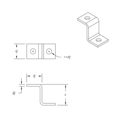 Heavy Duty "Z" Mounting Bracket - 1-1/2" x 2" x 1-1/2"