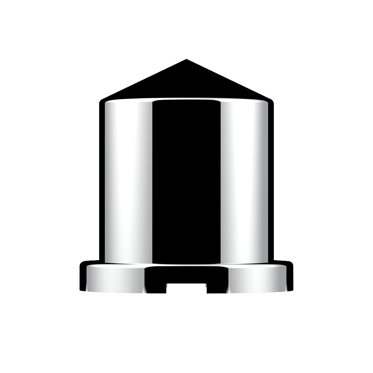 1-1/8" X 1-7/8" Chrome Plastic Pointed Nut Cover - Push-On