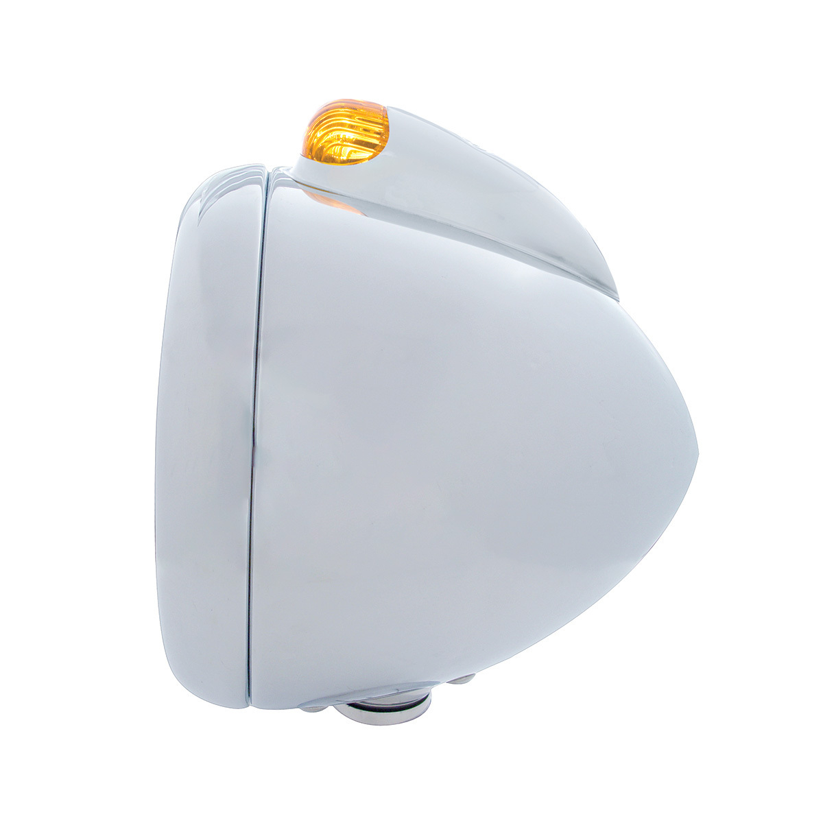 Chrome Guide 682-C Headlight H4 & Dual Mode LED Signal - Amber Lens