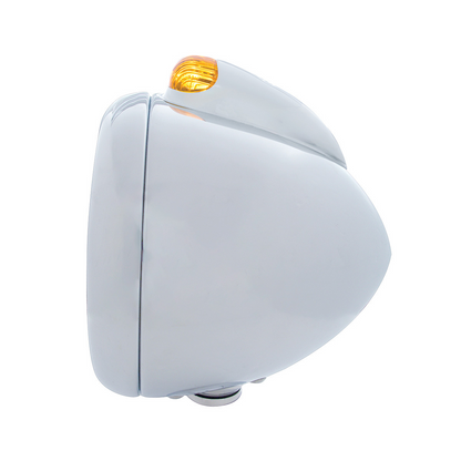 Chrome Guide 682-C Headlight H4 & Dual Mode LED Signal - Amber Lens