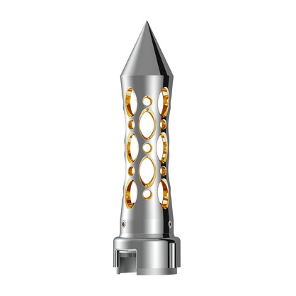 Thread-On Daytona Spike Gearshift Knob With LED 13/15/18 Speed Adapter - Chrome/Amber LED