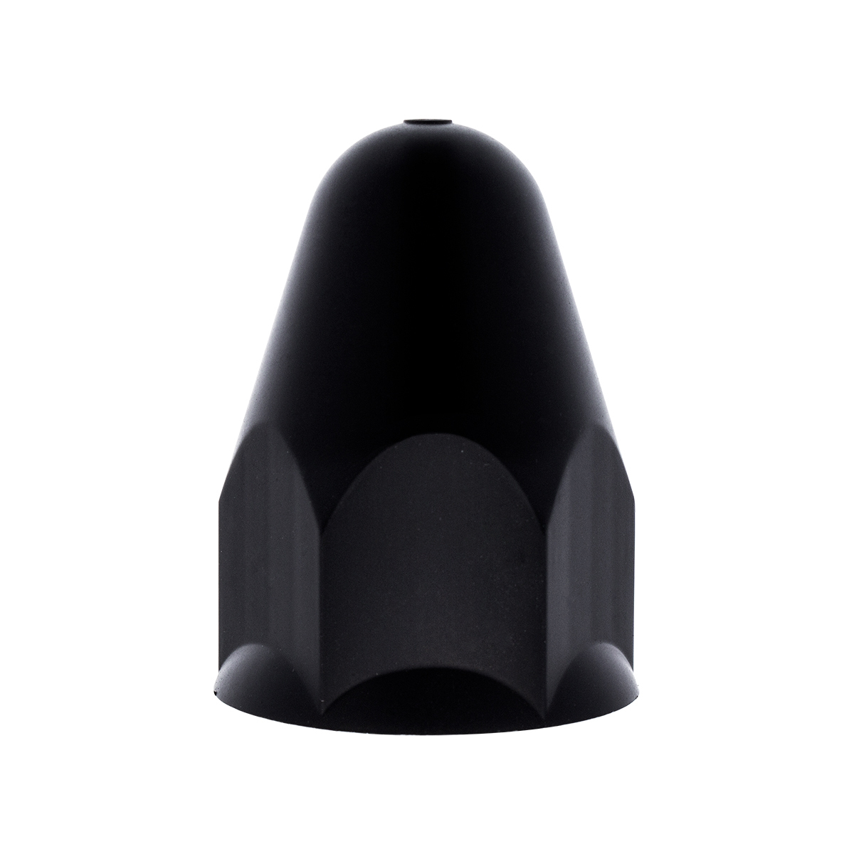1-1/2" X 2-3/4" Matte Black Painted Plastic Bullet Nut Covers - Push-On (Bulk)