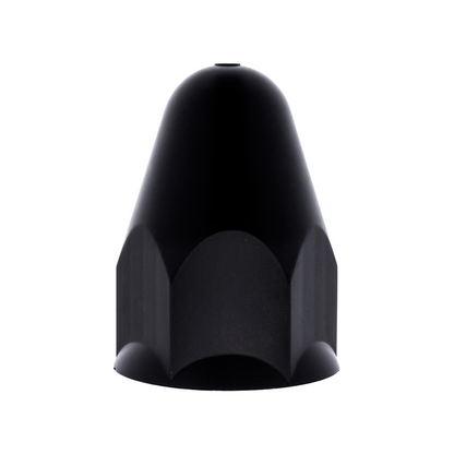 1-1/2" X 2-3/4" Matte Black Painted Plastic Bullet Nut Covers - Push-On (Bulk)