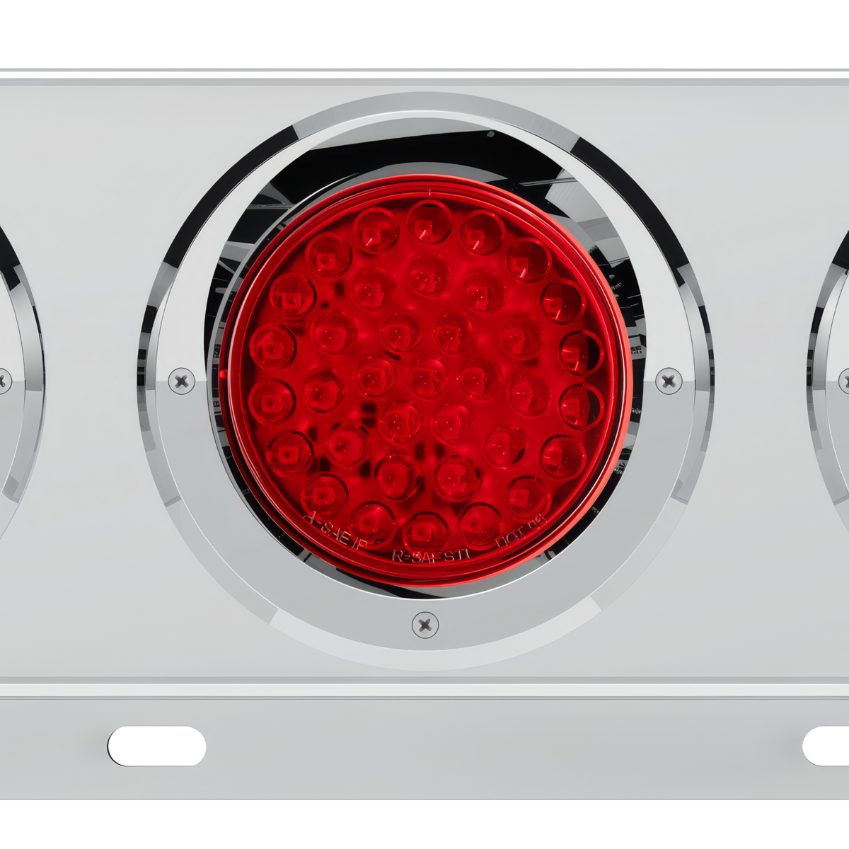 3-3/4" Bolt Pattern Deluxe SS Spring Loaded Bar W/6X 36 LED 4" Light & Visors -Red LED & Lens (Pair)