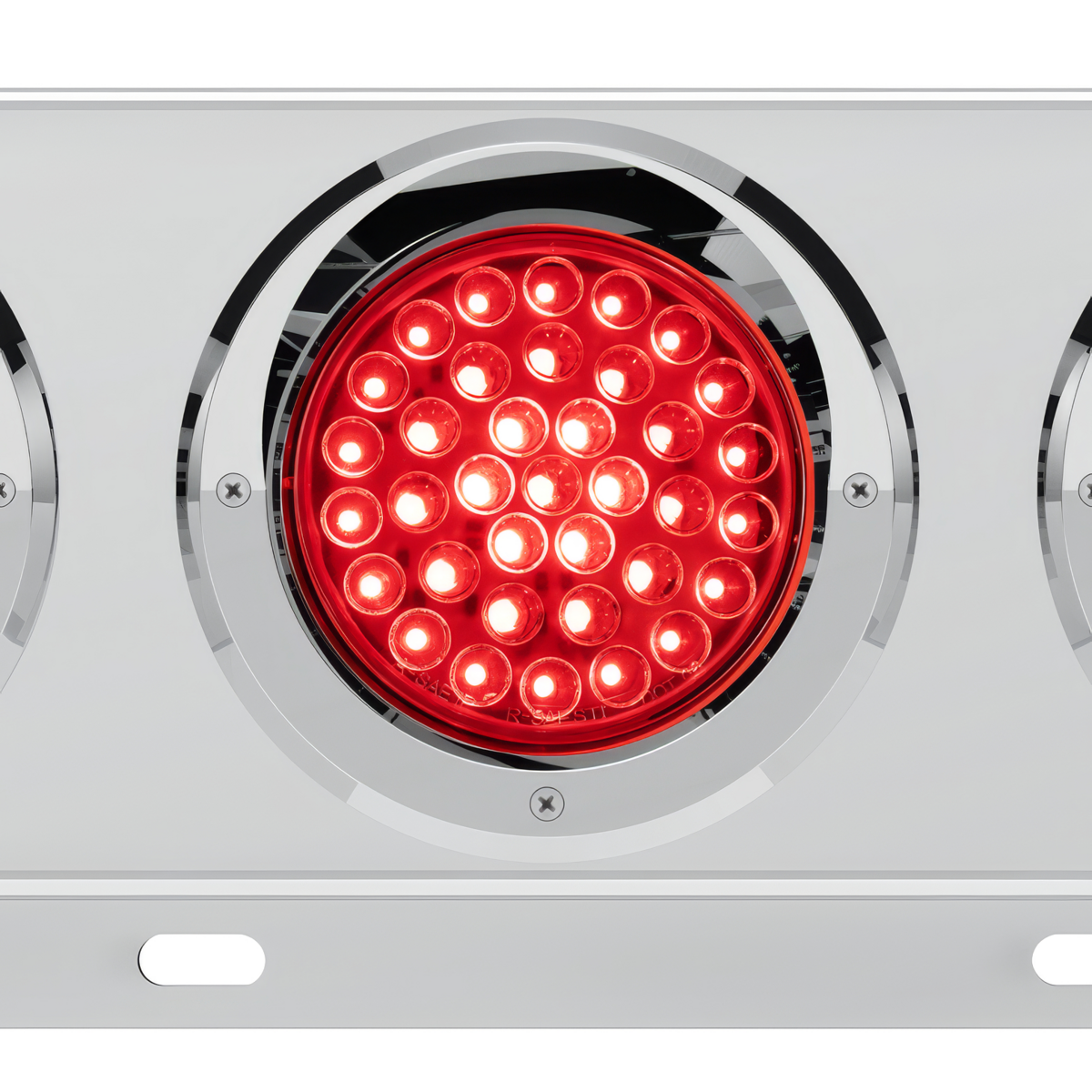 3-3/4" Bolt Pattern Deluxe SS Spring Loaded Bar W/6X 36 LED 4" Light & Visors -Red LED & Lens (Pair)