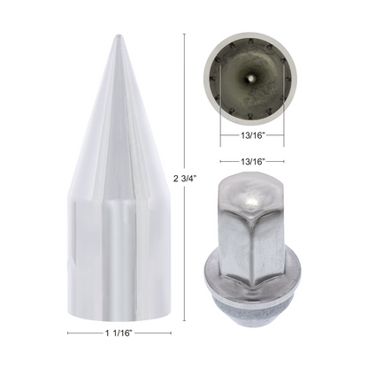 Chrome Spike Nut Cover For 2004-2014 Ford F-150 With OE Steel Wheel - Push-On (Bulk)