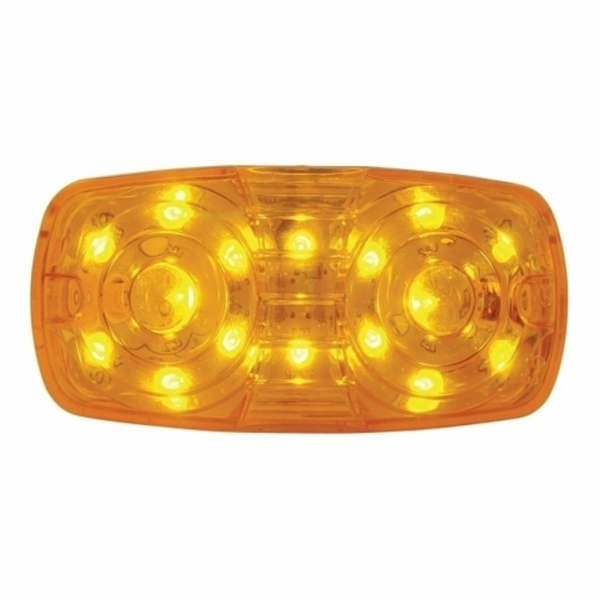 16 LED 4" X 2" Rectangular Light (Clearance/Marker)- Amber LED/Amber Lens