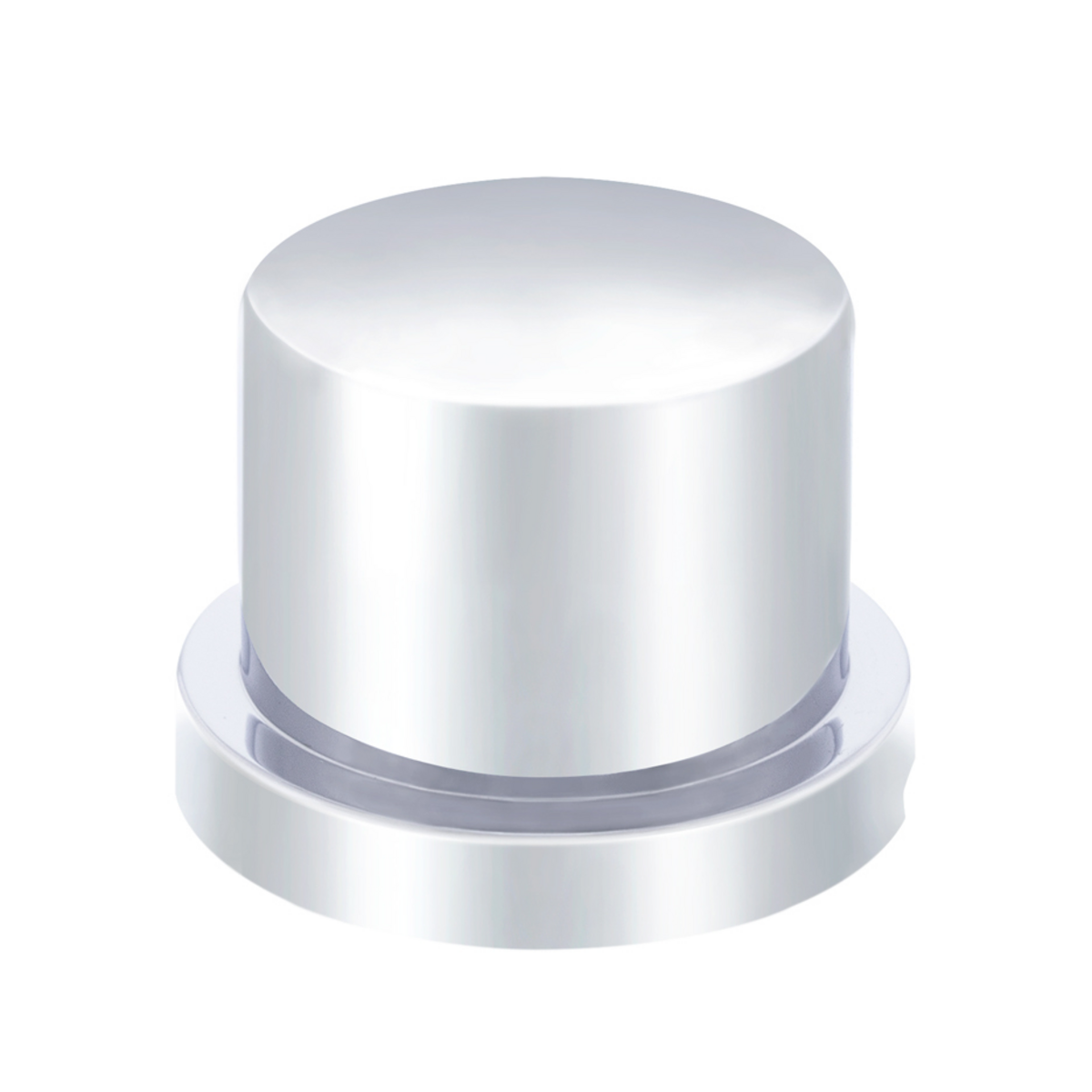 9/16" X 11/16" Chrome Plastic Flat Top Nut Covers - Push-On (10-Pack)