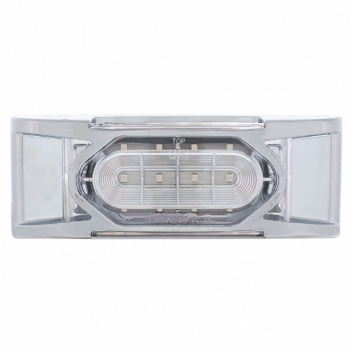 16 LED Reflector Light (Clearance/Marker) With Chrome Bezel - Red LED/Clear Lens