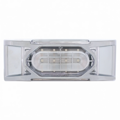 16 LED Reflector Light (Clearance/Marker) With Chrome Bezel - Red LED/Clear Lens