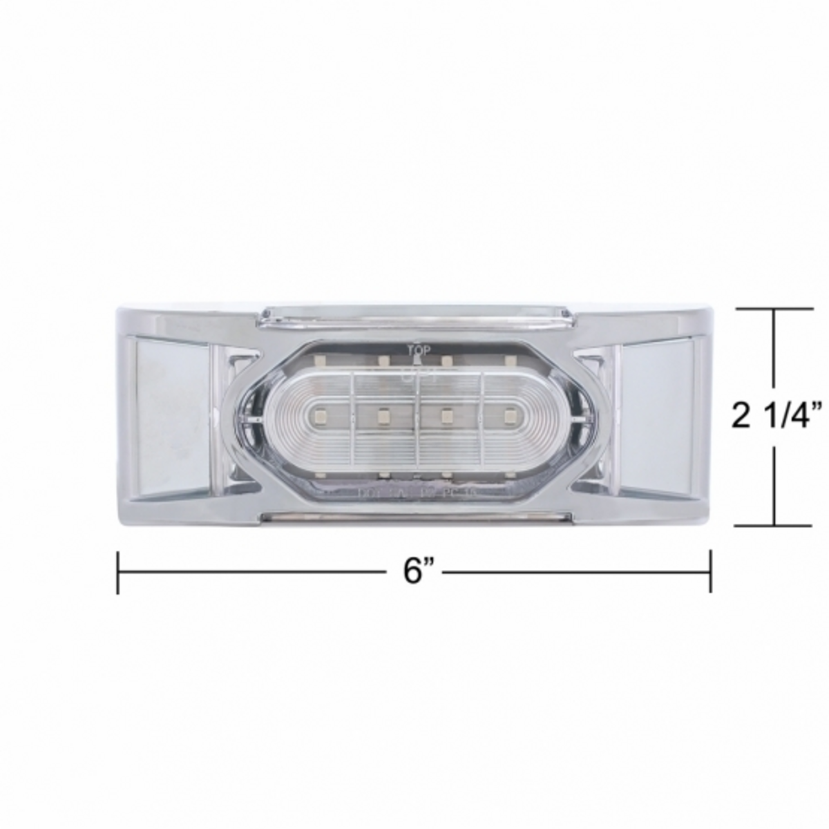 16 LED Reflector Light (Clearance/Marker) With Chrome Bezel - Red LED/Clear Lens