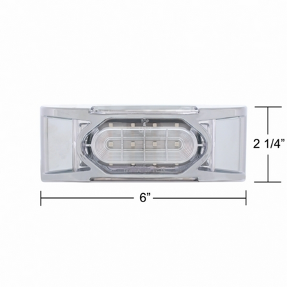16 LED Reflector Light (Clearance/Marker) With Chrome Bezel - Red LED/Clear Lens
