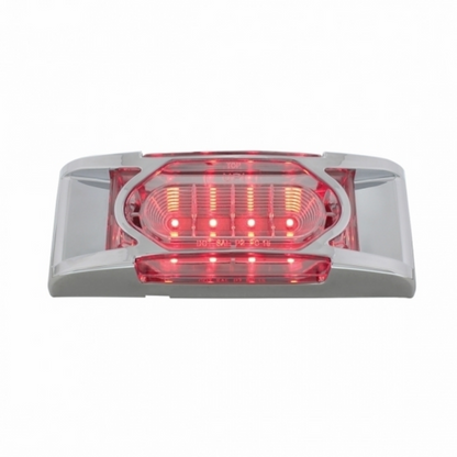 16 LED Reflector Light (Clearance/Marker) With Chrome Bezel - Red LED/Clear Lens