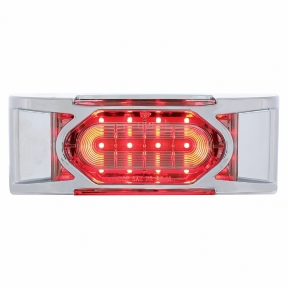 16 LED Reflector Light (Clearance/Marker) With Chrome Bezel - Red LED/Clear Lens