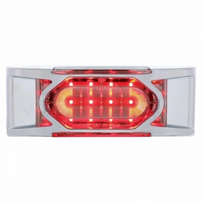 16 LED Reflector Light (Clearance/Marker) With Chrome Bezel - Red LED/Clear Lens