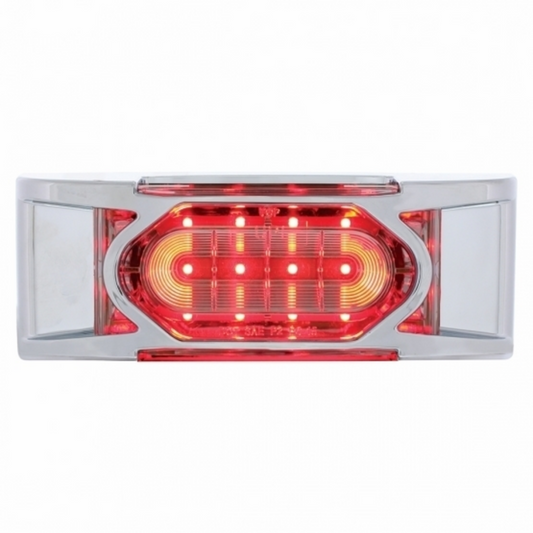 16 LED Reflector Light (Clearance/Marker) With Chrome Bezel - Red LED/Clear Lens