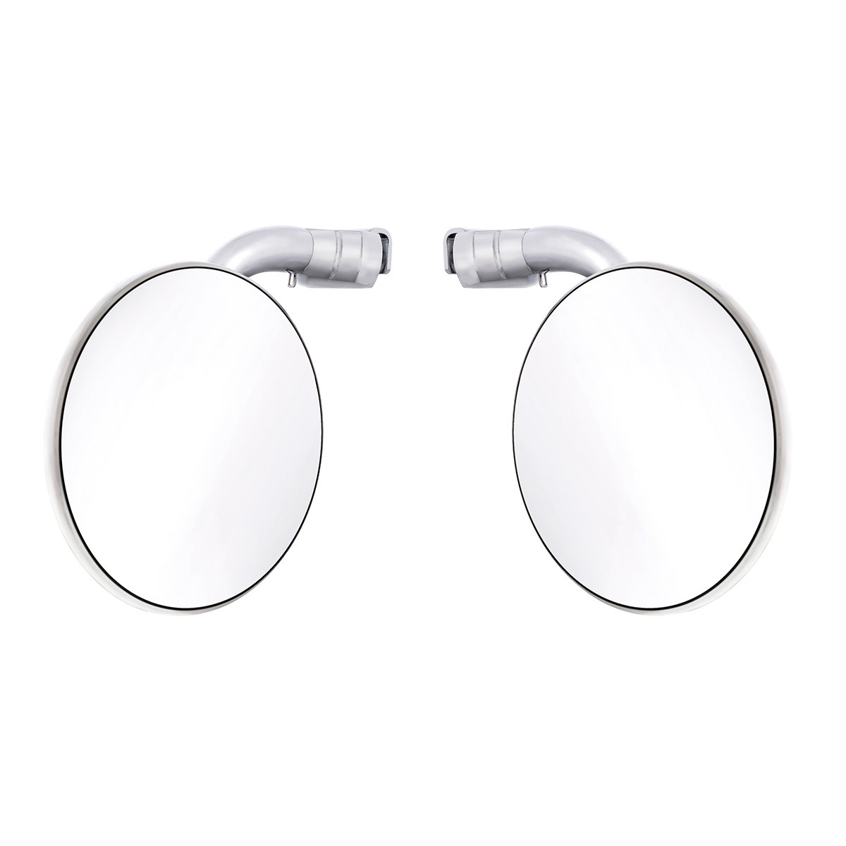 4" Curved Arm Peep Mirror Bundle With Convex Mirror Glass & LED Turn Signal (Pair)