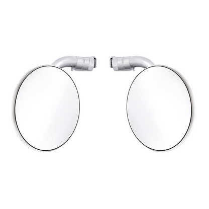 4" Curved Arm Peep Mirror Bundle With Convex Mirror Glass & LED Turn Signal (Pair)