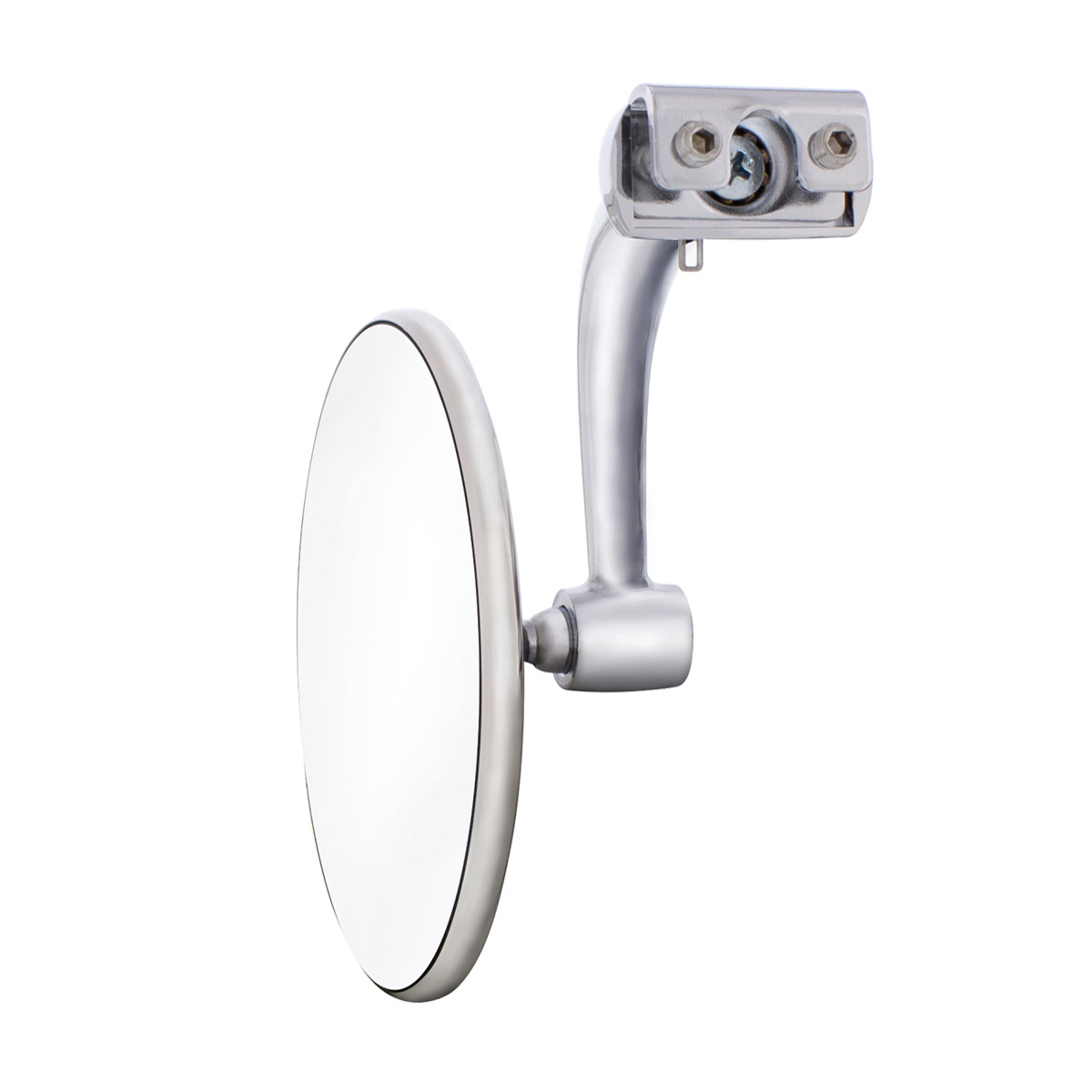 4" Curved Arm Peep Mirror Bundle With Convex Mirror Glass & LED Turn Signal (Pair)