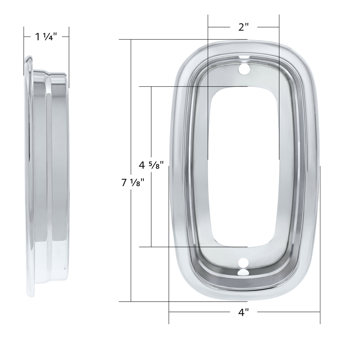 Chrome Plastic Tail Light Bezel For 1960-1966 Chevrolet & GMC Fleetside Trucks (Pair)