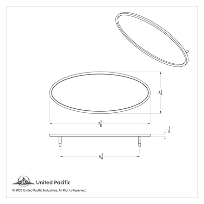 Chrome Die Cast Oval Emblem - USA Flag