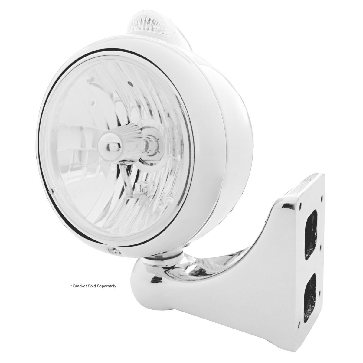 Chrome Guide 682-C Headlight Crystal H4 & Dual Mode LED Signal - Clear Lens
