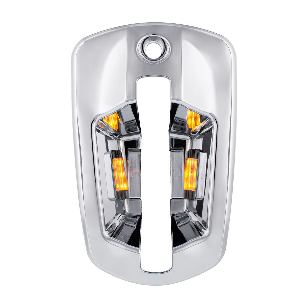 6 LED Chrome Door Handle Cover For 2018-2026 Freightliner Cascadia - Driver, Amber LED