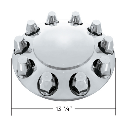 Dome Front Axle Cover With 33mm Standard Style Push-On Nut Covers - Chrome