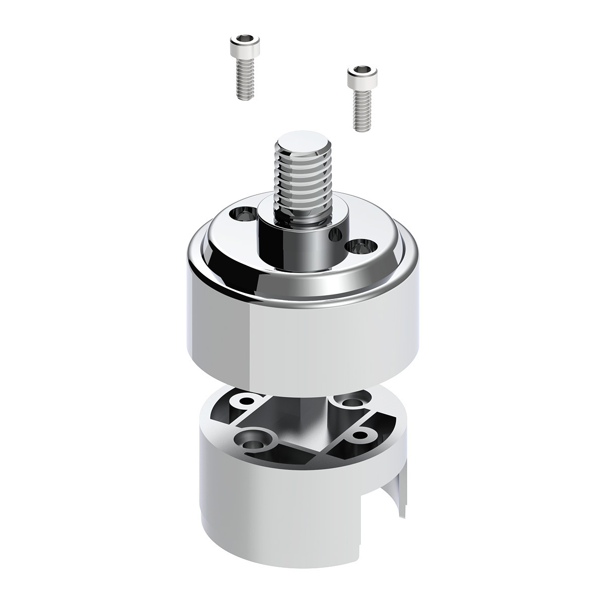 1/2"-13 Thread-On Shift Knob Mounting Adapter For Eaton Fuller Style 9/10 Shifter - Chrome (Bulk)