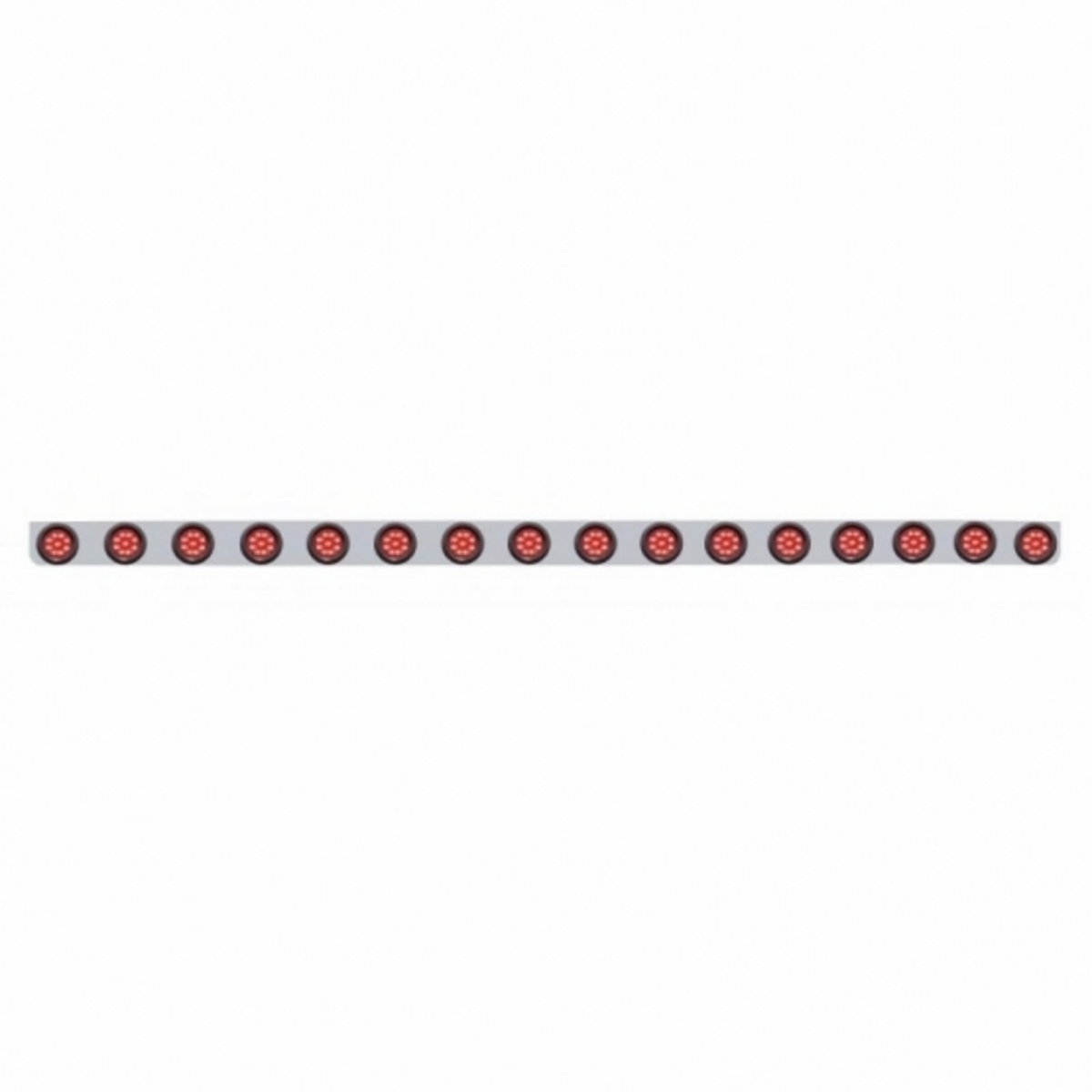 79-1/2" Stainless Bumper Light Bracket With 16X 9 LED 2" Light & Grommets - Red LED/Red Lens
