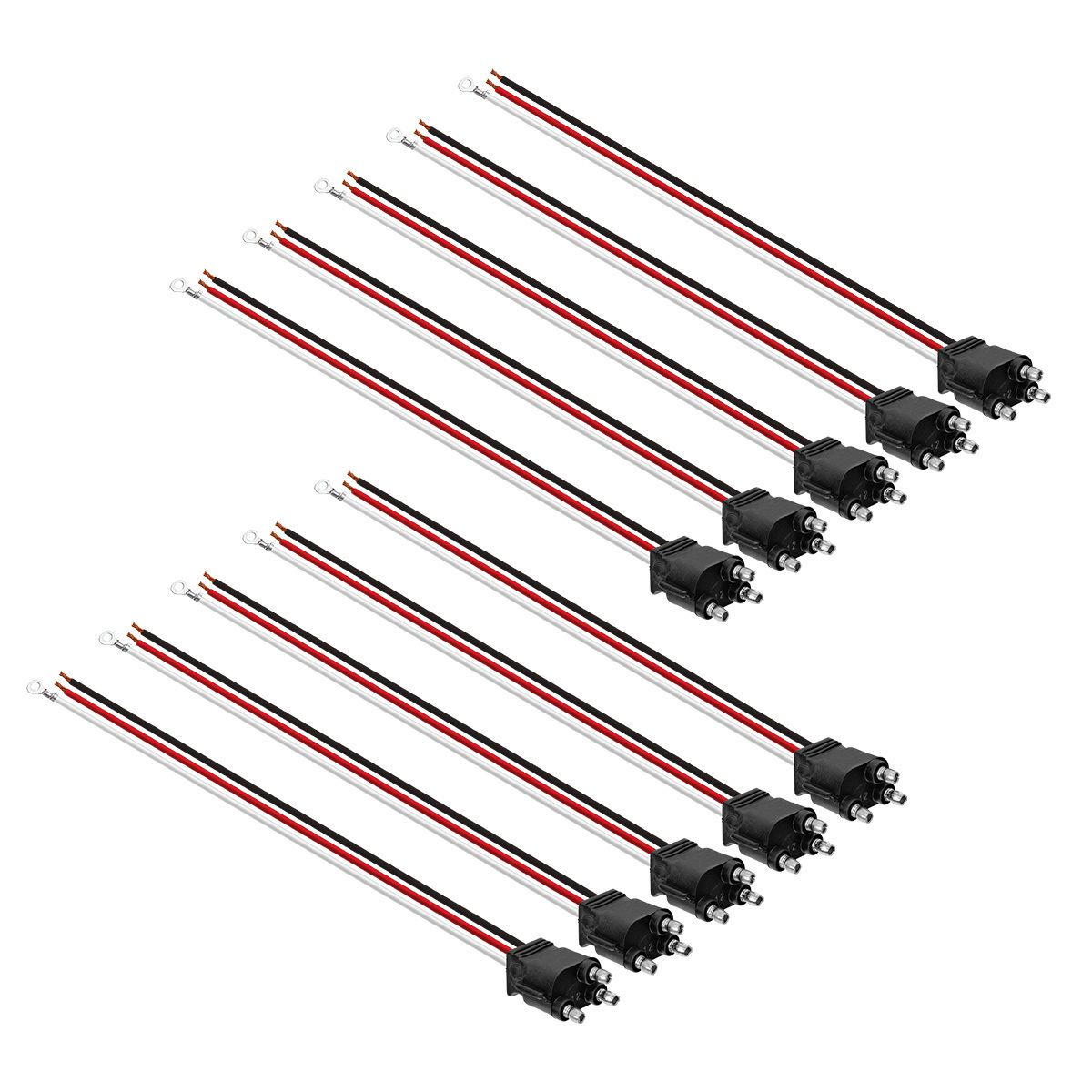 3 Wire Pigtail With 3 Prong Straight Plug - 12" Lead (10-Pack)