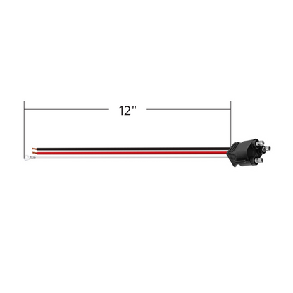 3 Wire Pigtail With 3 Prong Straight Plug - 12" Lead (10-Pack)