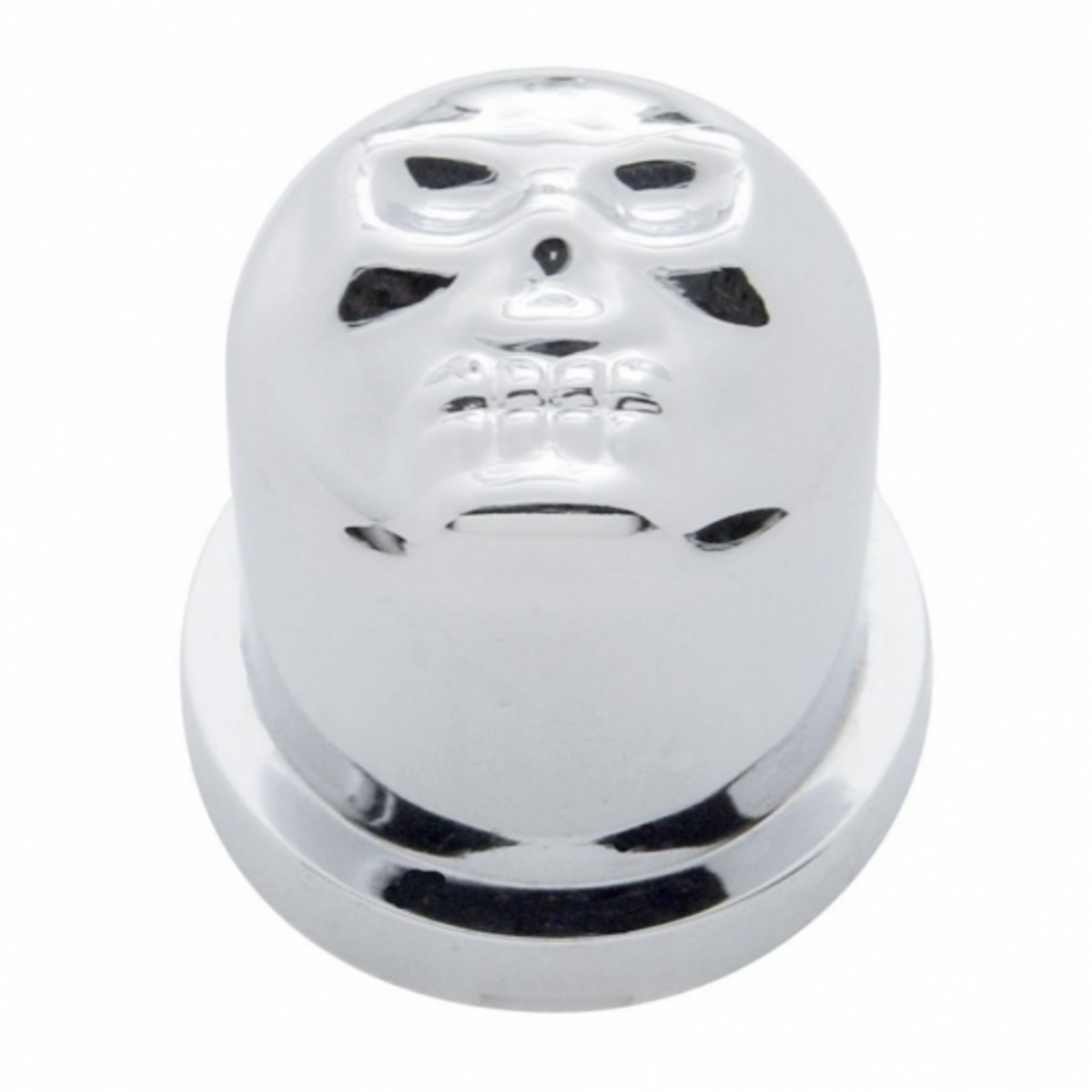 1/2" X 1" Chrome Plastic Skull Nut Cover, Push-On Style (10-Pack)