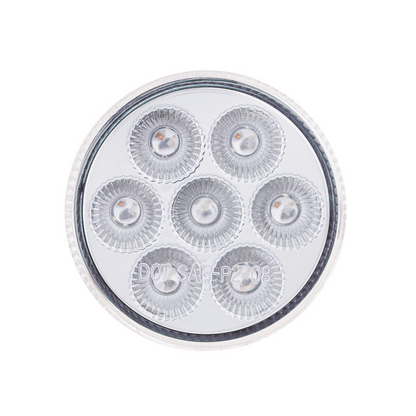 Double Fury 7 LED 2" Round Clearance/Marker Light-Amber & Red LED/Clear Lens